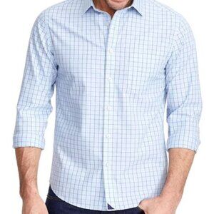 UNTUCKit Shirt Mens’ Size L Blue Plaid Regular Fit Wrinkle Free Stellenbosch